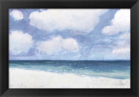 Framed Seascape IV Blue Crop Print