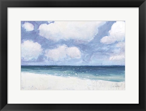 Framed Seascape IV Blue Crop Print