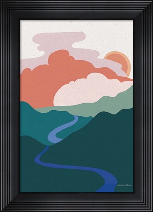 Framed Hills and Valleys I Light v2 Print