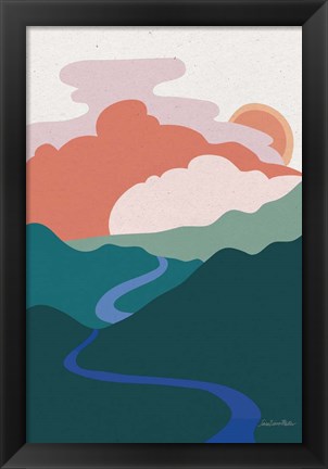 Framed Hills and Valleys I Light v2 Print