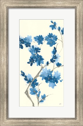 Framed Blue Branch III v2 Crop Print
