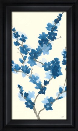Framed Blue Branch II v2 Crop Print