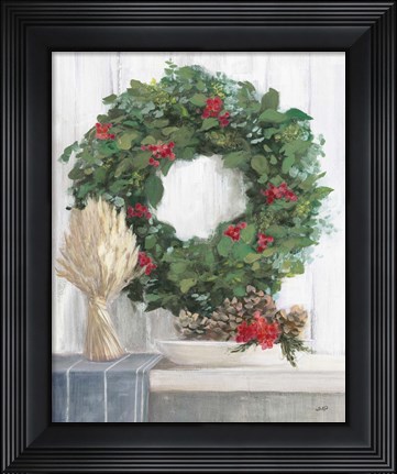 Framed Natural Christmas II Blue Print