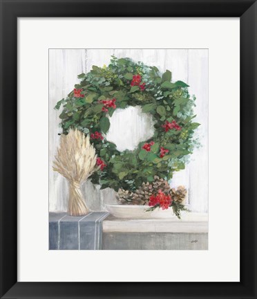 Framed Natural Christmas II Blue Print