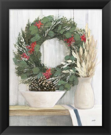 Framed Natural Christmas I Blue Print