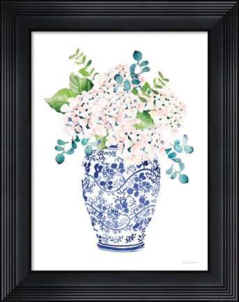 Framed Chinoiserie Hydrangea II Blush Print
