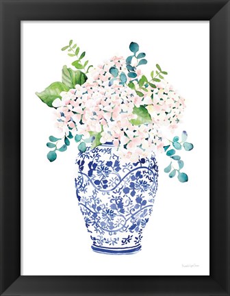 Framed Chinoiserie Hydrangea II Blush Print