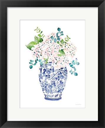 Framed Chinoiserie Hydrangea II Blush Print