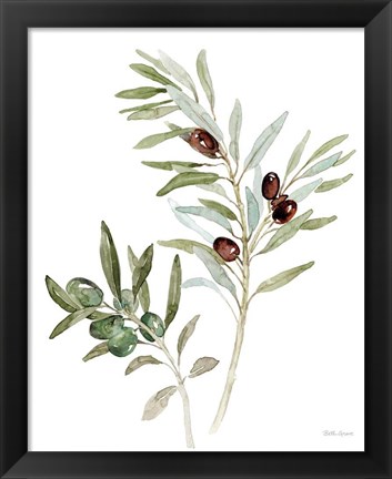 Framed Mediterranean Motif IX on White Print