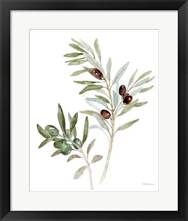 Framed Mediterranean Motif IX on White Print