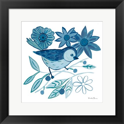 Framed Blue Bird III Print