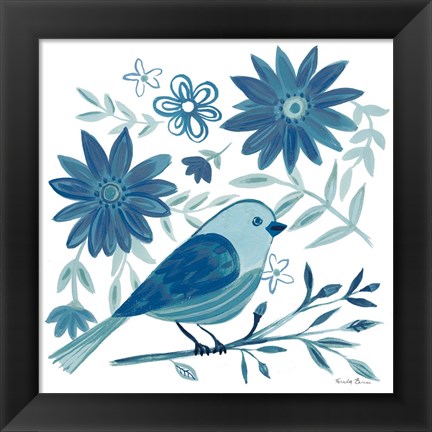 Framed Blue Bird I Print