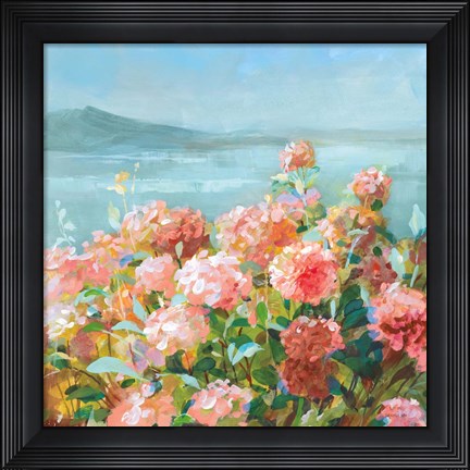 Framed Coastal Dahlias II Print