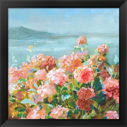 Framed Coastal Dahlias II Print