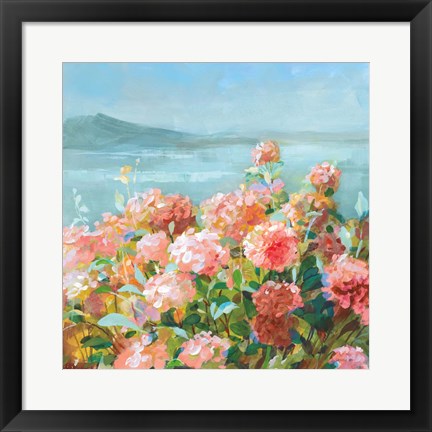 Framed Coastal Dahlias II Print