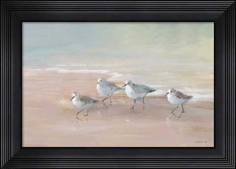 Framed Shorebirds on the Sand I Print