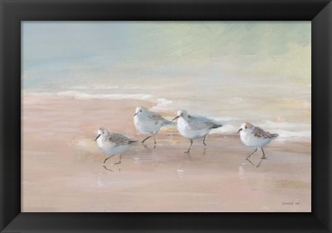 Framed Shorebirds on the Sand I Print