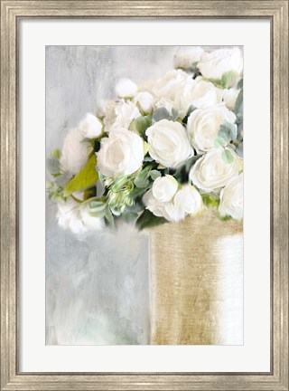 Framed White Roses 2 Print
