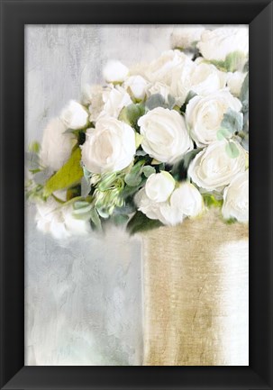 Framed White Roses 2 Print