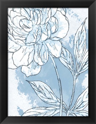 Framed Blue Floral 1 Print