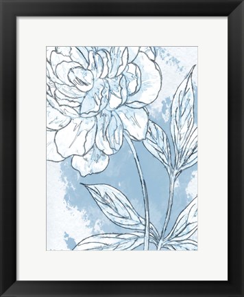 Framed Blue Floral 1 Print