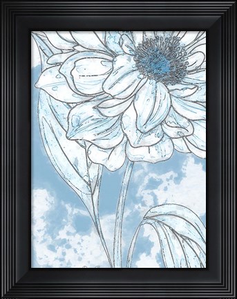 Framed Blue Floral 2 Print