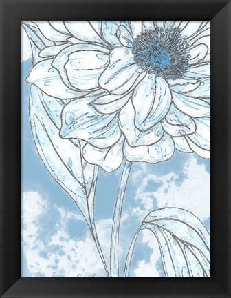 Framed Blue Floral 2 Print