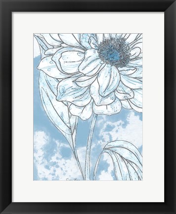 Framed Blue Floral 2 Print