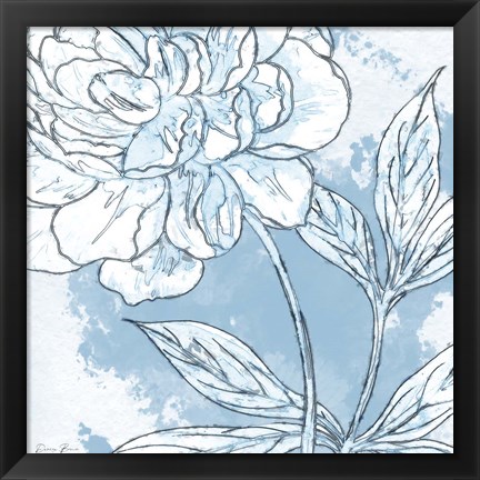 Framed Blue Floral 2 Print