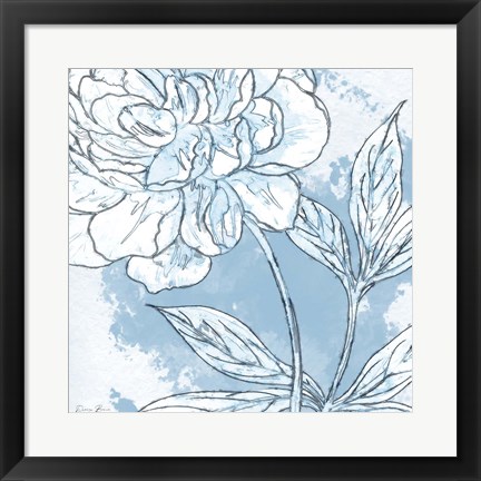 Framed Blue Floral 2 Print