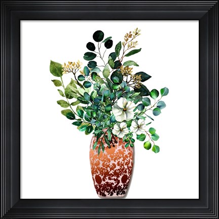 Framed Orange Paisley 2 Print