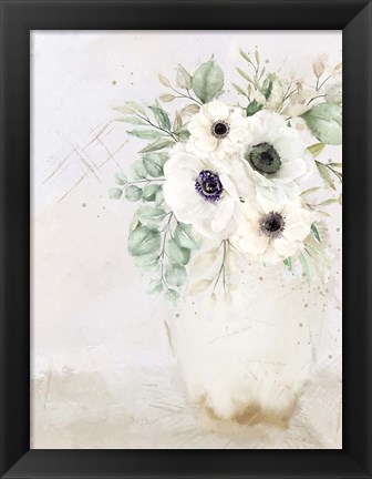 Framed Vase of White 2 Print