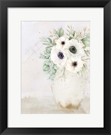 Framed Vase of White 2 Print