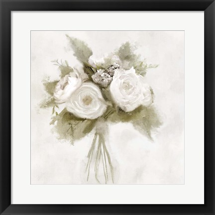 Framed White Peonies Print