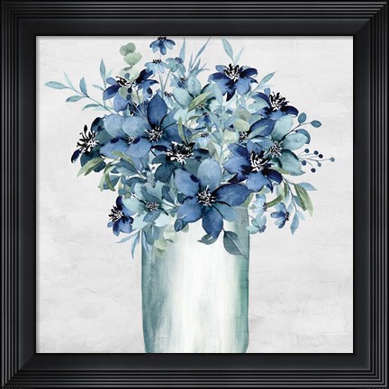 Framed Vase Of Blue Print
