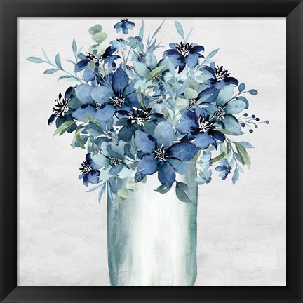 Framed Vase Of Blue Print