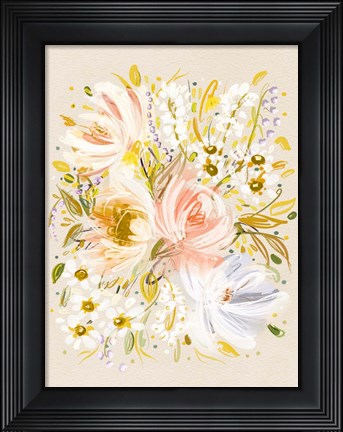 Framed Beths Garden Muted Mustard Print