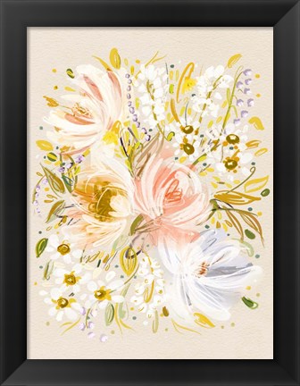 Framed Beths Garden Muted Mustard Print