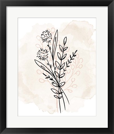 Framed Floral Sketch 1 Print