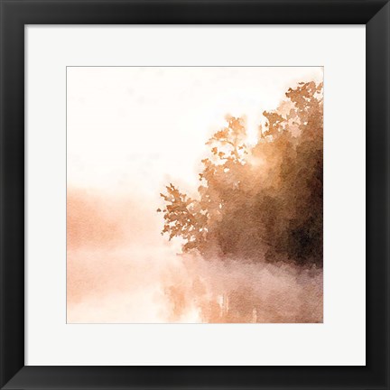 Framed Lake By Sunset Print