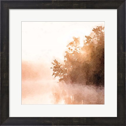 Framed Lake By Sunset Print