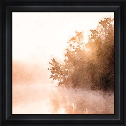 Framed Lake By Sunset Print