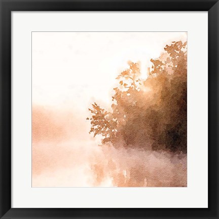 Framed Lake By Sunset Print