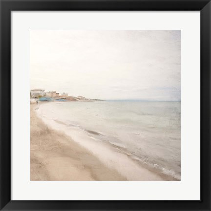 Framed Village On The Coast Print