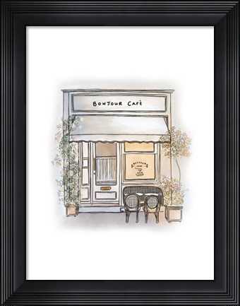 Framed Bonjour Cafe Print