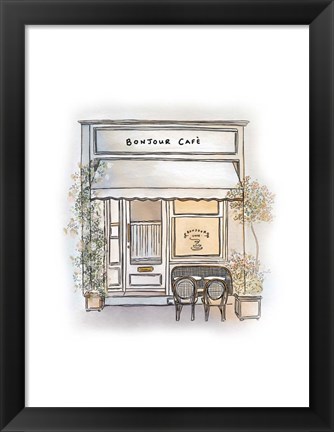 Framed Bonjour Cafe Print