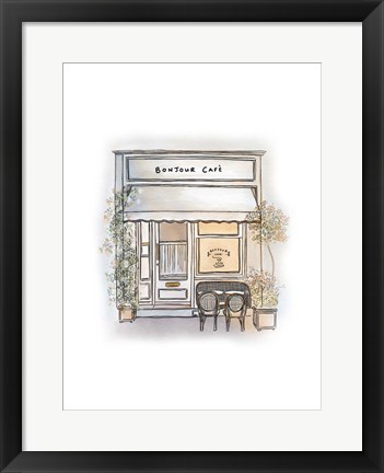 Framed Bonjour Cafe Print