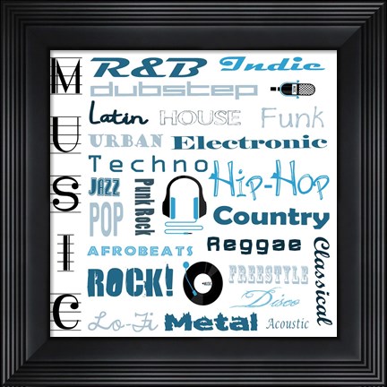Framed Music 1 Print