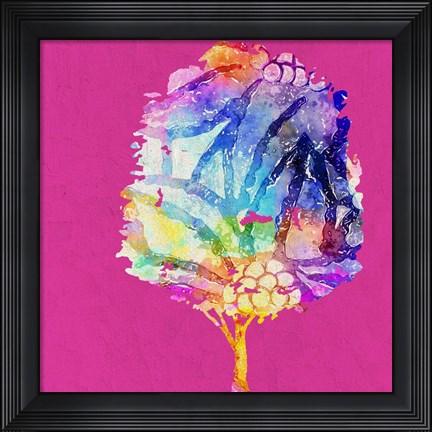 Framed Painted Tree 2 Print
