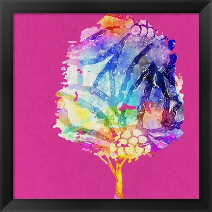 Framed Painted Tree 2 Print